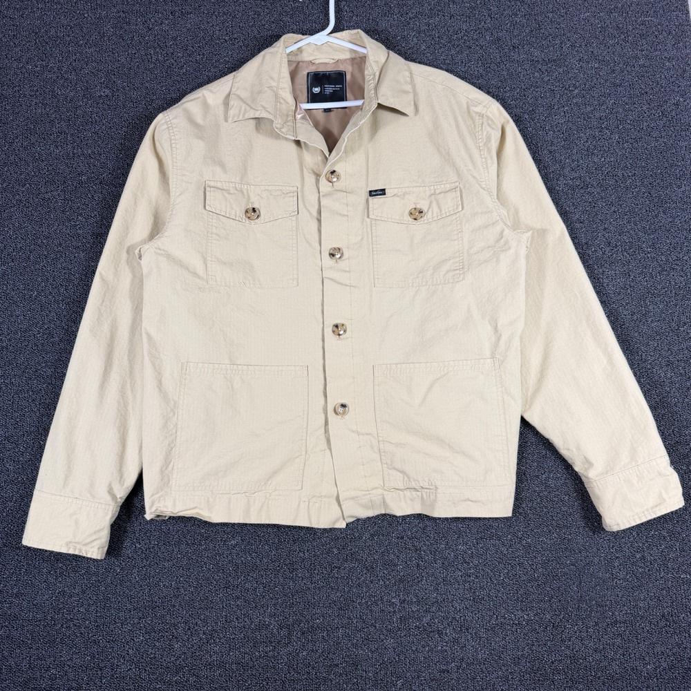 Southern Gents Men Tan Ripstop Chore Jacket Overshirt Utility Field Coat Size 44